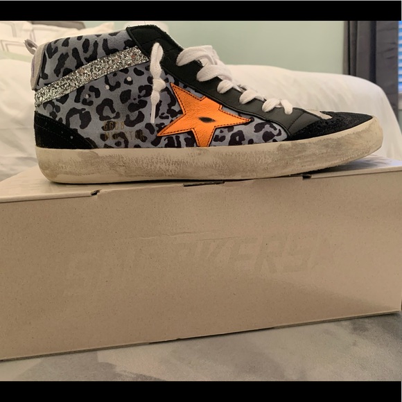leopard mid star golden goose